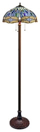 Chloe Lighting Dragonfly 3-Light Glass & Metal Floor Lamp in Multi-Color