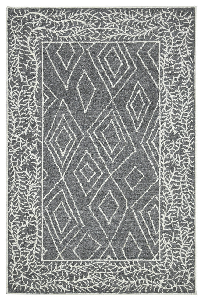 Berlin Oxbow Area Rug, Dark Gray, 9'' x 13'', Geometric