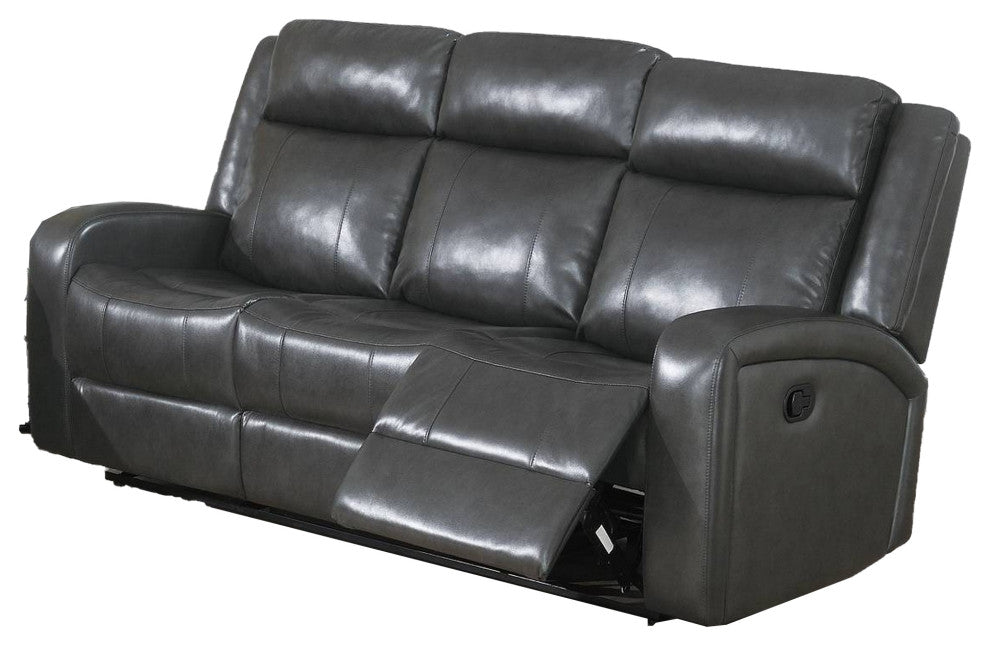 Benzara BM233104 Upholstered Power Motion Sofa With Padded Headrest, Black
