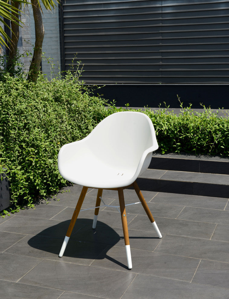Amazonia Charlotte Teak Patio Armchairs, Set of 4