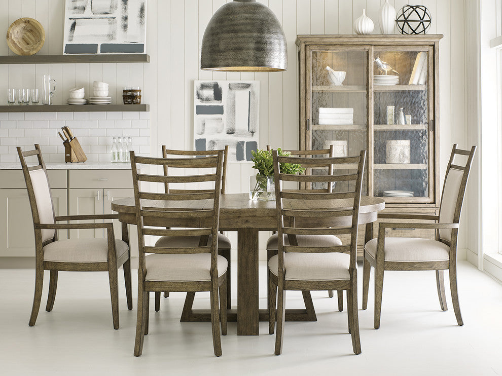 Kincaid Plank Road Button Dining Table, Stone, 706-701S