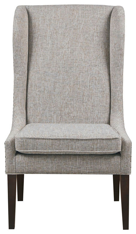Madison Park Garbo High Winged Dining Chair, Light Grey