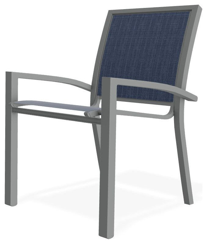 Kendall Sling Stackable Outdoor Dining Chair, Mavi/Graphite