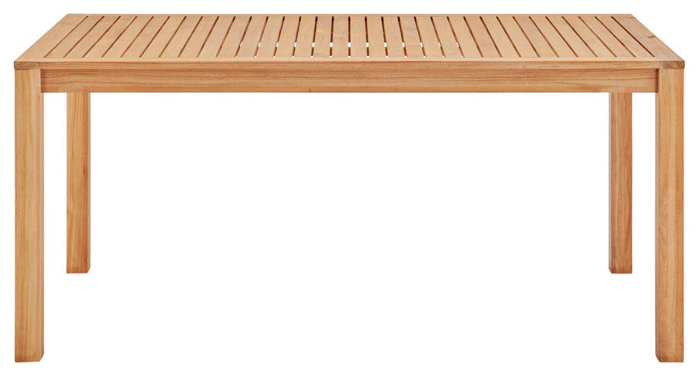 Farmstay 63" Rectangle Outdoor Patio Teak Wood Dining Table Natural