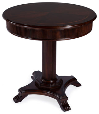 Ellsworth 36" Ribbed Pedestal Foyer Table, Cherry