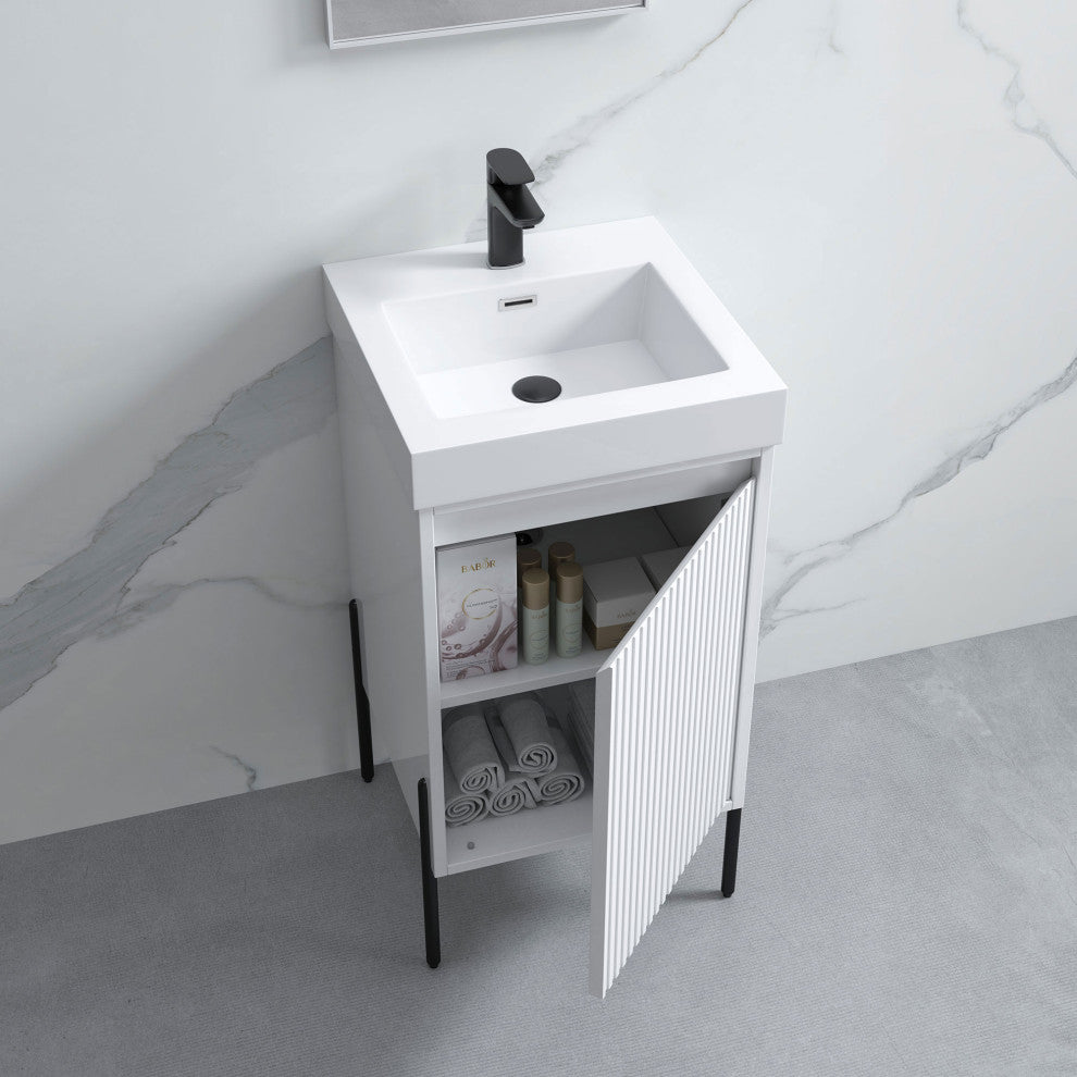 Flutie 18" Bathroom Vanity Set, White