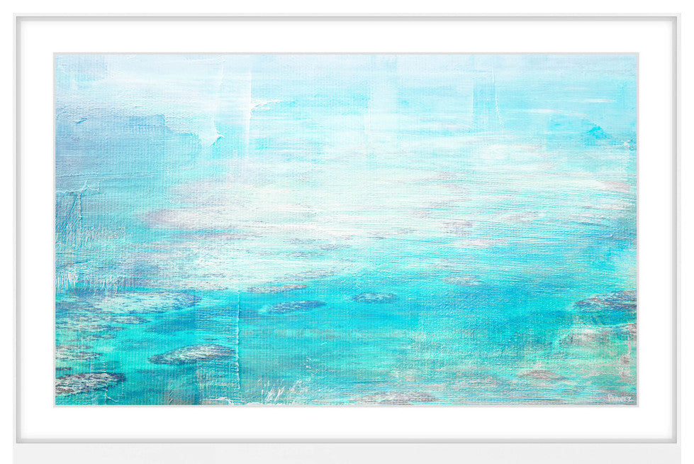 "White Surf" Framed Painting Print, 24"x16"