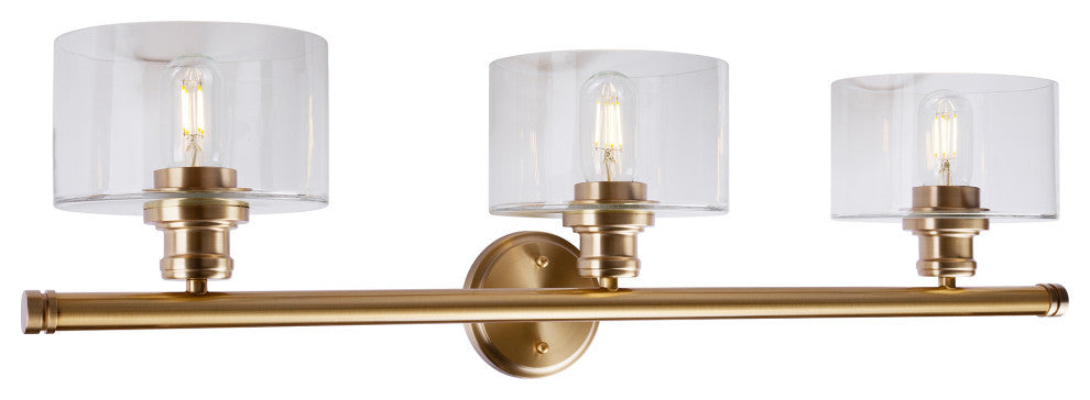 3-Light Bath Vanity Light, Soft Gold