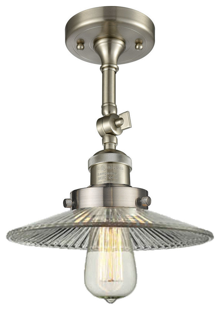Halophane 1-Light LED Semi-Flush Mount, Brushed Satin Nickel
