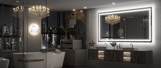 Bathroom Wall Mirror, Frontlit/Backlit, Dimmable, 72"x36"