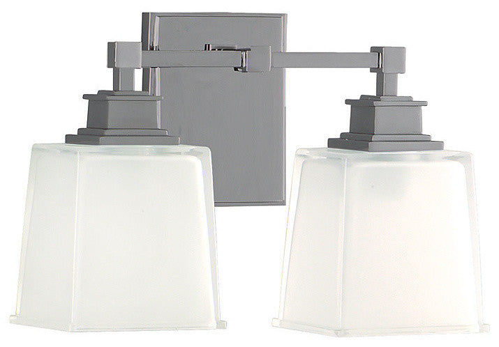 Berwick 2-Light Bath and Vanity With Glass Shade, Satin Nickel