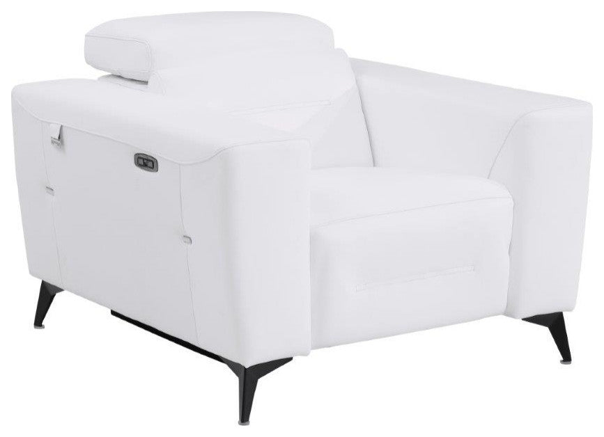 Arezzo Genuine Italian Leather Modern Chair, White