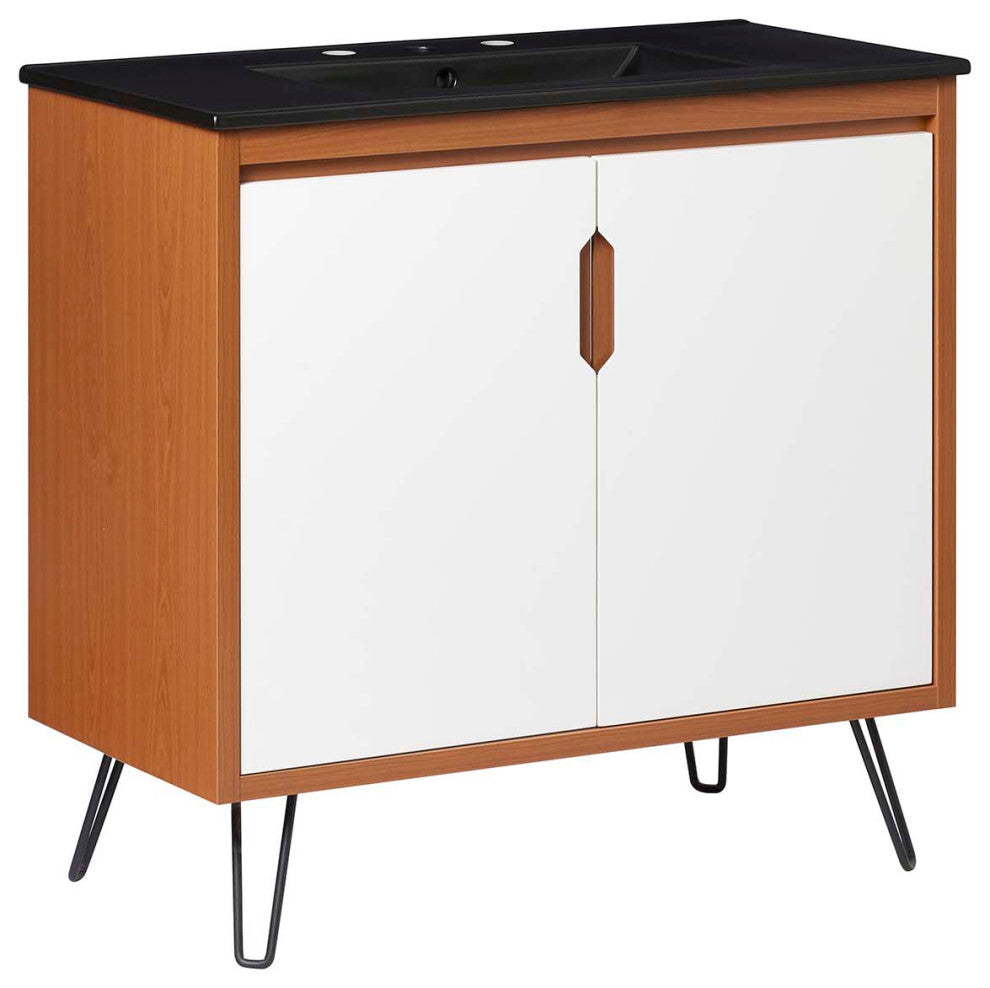 Energize 36" Bathroom Vanity, Cherry White Black