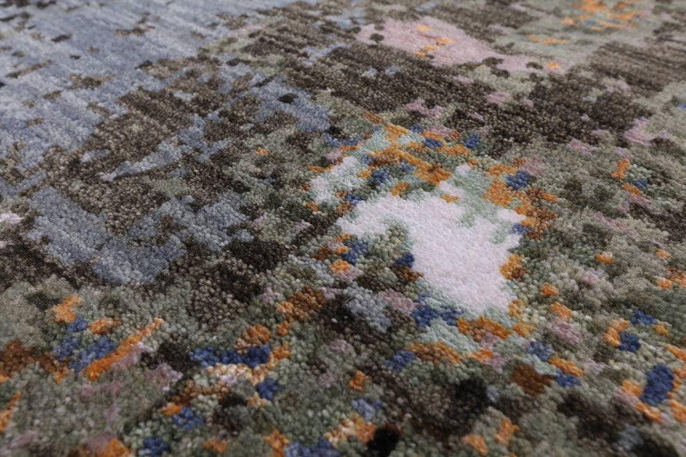 8' 0" X 9' 11" The Lake House Design Handmade Wool and Silk Modern Rug Q6849