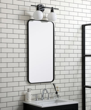 Ellis Soft Corner Metal Rectangular Mirror, Black, 18" x 36"