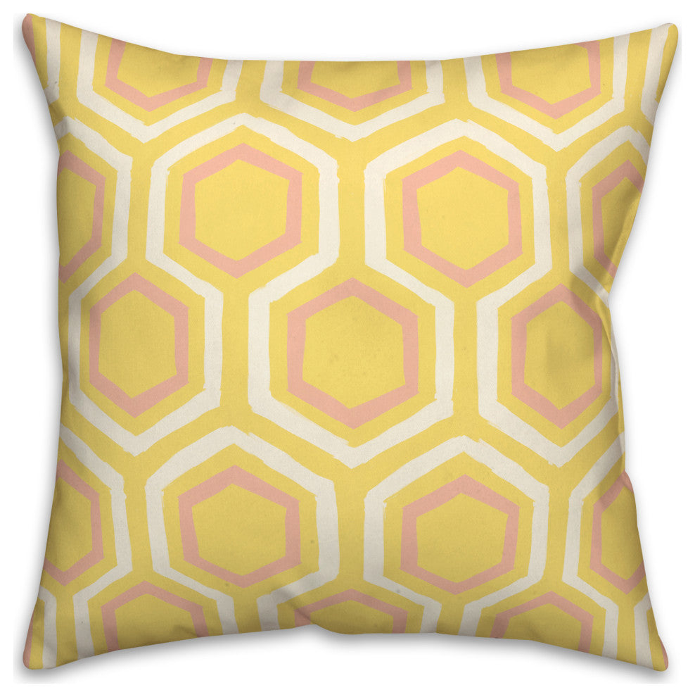 Bright Hexagons 18x18 Indoor / Outdoor Pillow