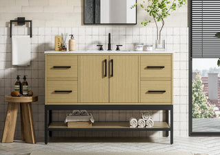 Home Living 48" Single Bathroom Vanity, Honey Brown