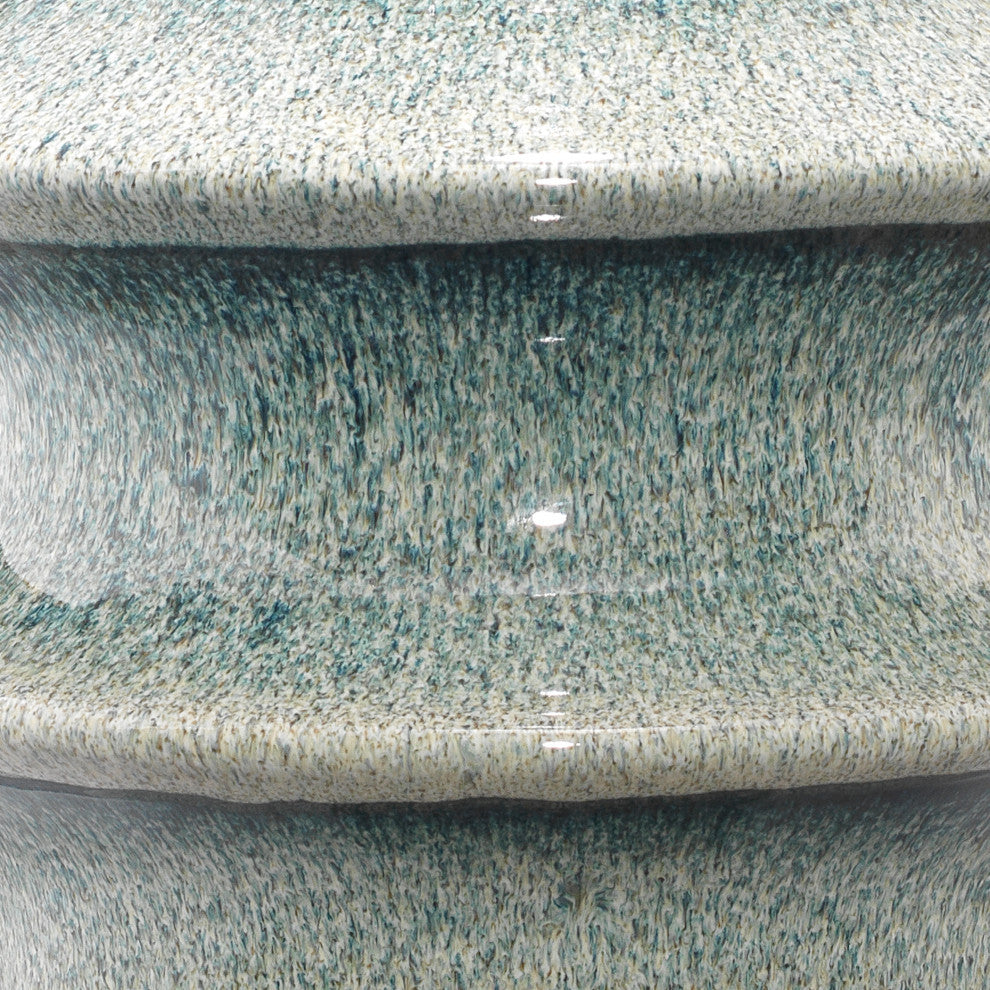 Cymbals Table Lamp, Blue Reactive Glaze Ceramic