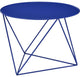 Benzara BM250411 Accent Table With Open Geometric Base and Round Top, Blue