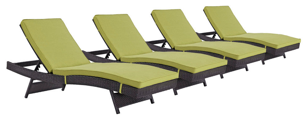 Espresso Peridot Convene Chaise Outdoor Patio Set of 4