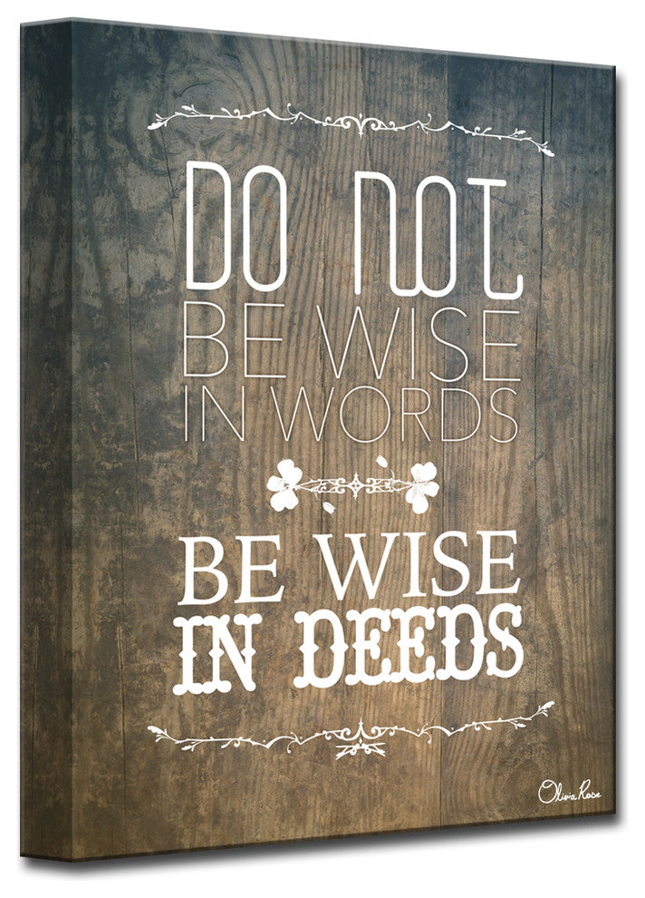 Ready2HangArt Wrapped Canvas Inspirational Wall Art, Deeds, 30"x20"