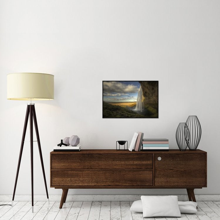 "Seljalandsfoss" Framed Canvas Giclee by Max Witjes, 31x21"