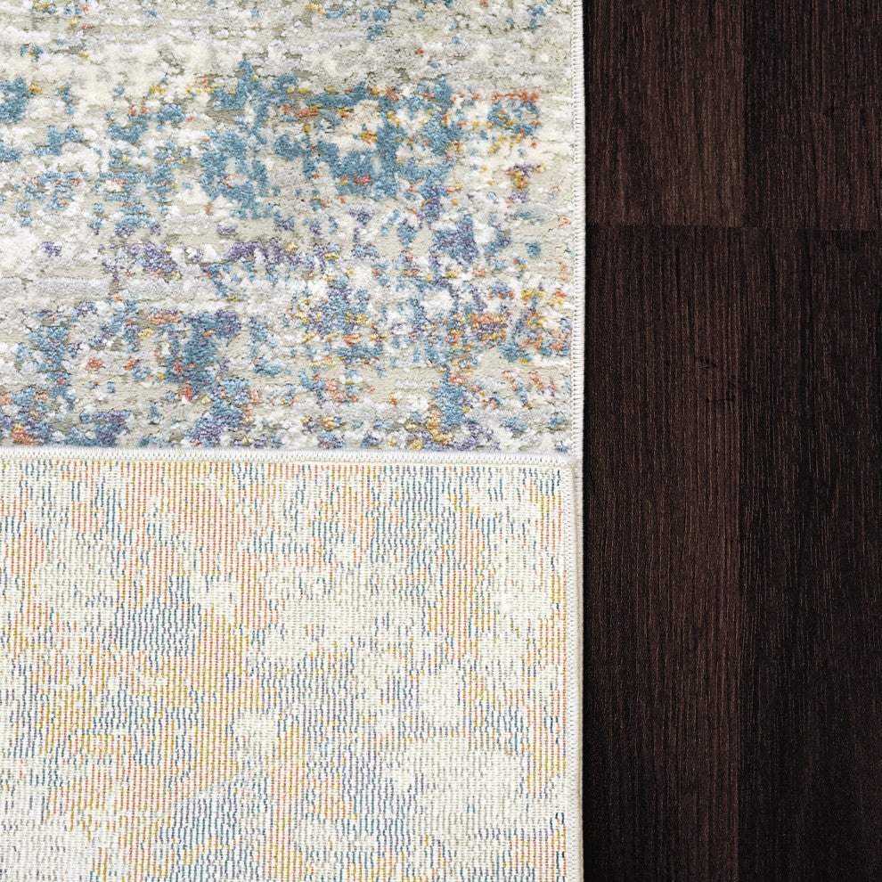 Valley Modern Area Rug, Gray/Blue, 6'7"X9'6"