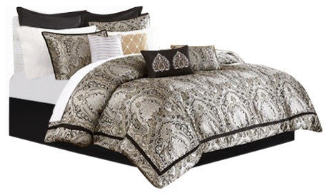 Madison Park Microfiber Jacquard 24-Piece Comforter Set, California King