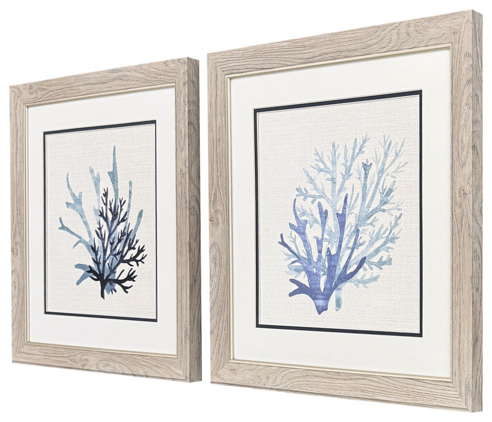 Coral Shades Framed Art, 2-Piece Set