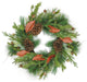 26" Mixed Pine With Leaves and Pine Cones Christmas Wreath