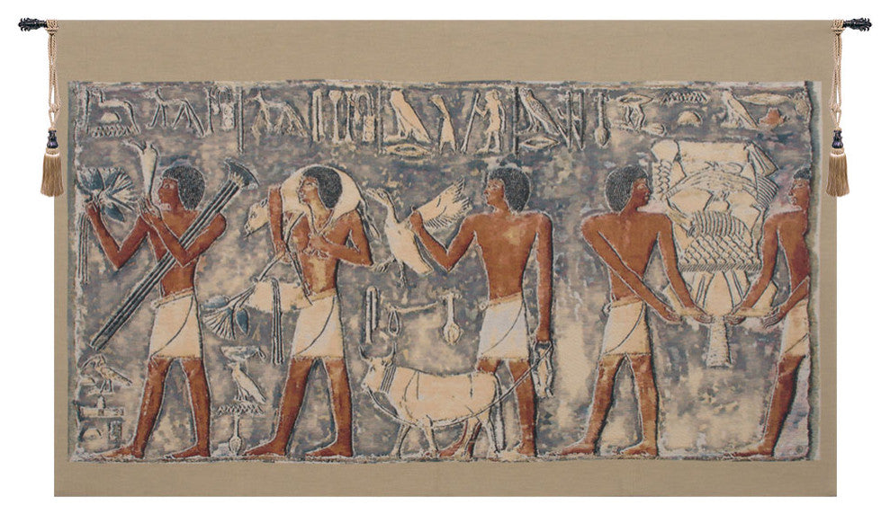 Saqqarah Blue Part I Belgian Wall Tapestry