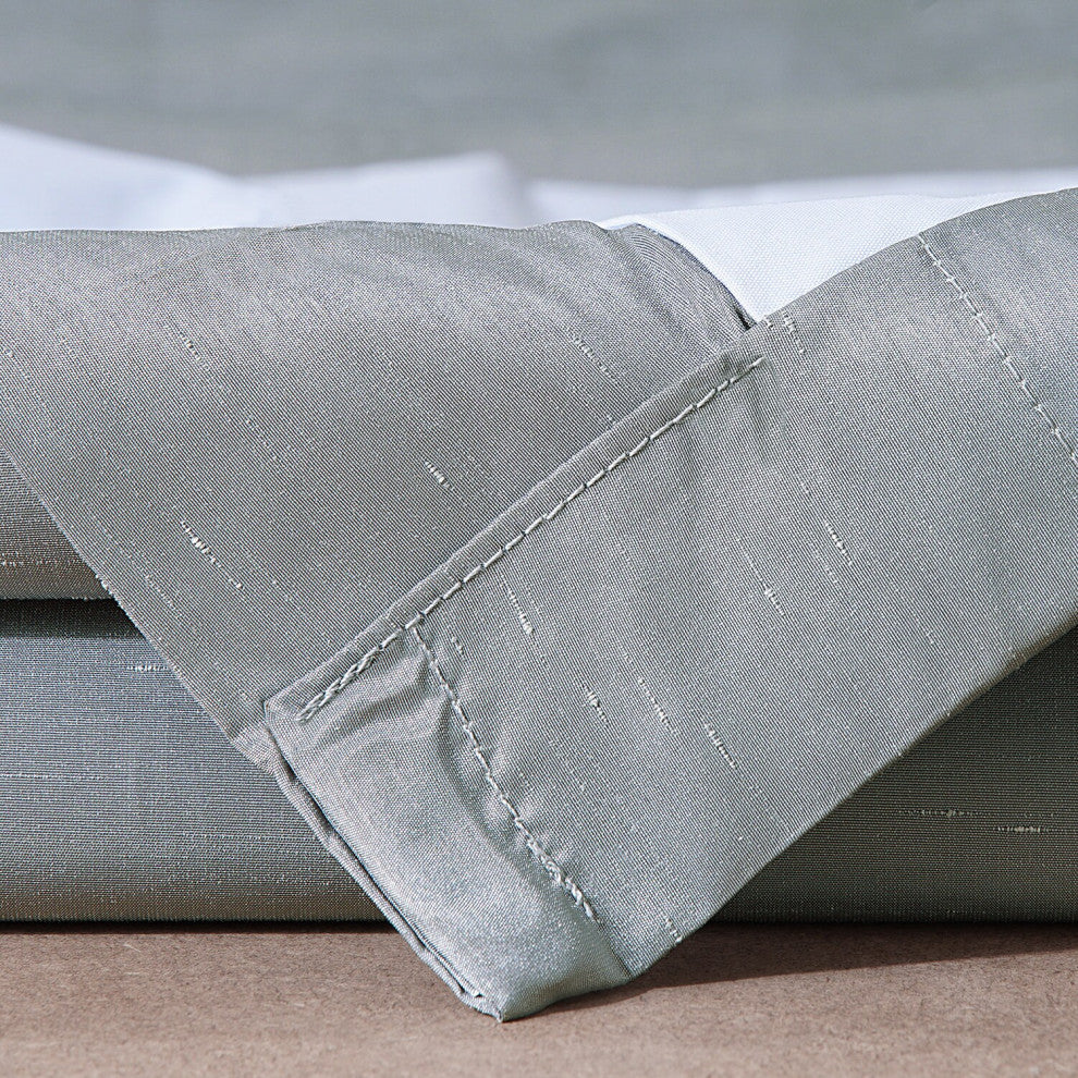 Simply Silver Vintage Dupioni Hotel Blackout Fabric Sample, 4Wx4L