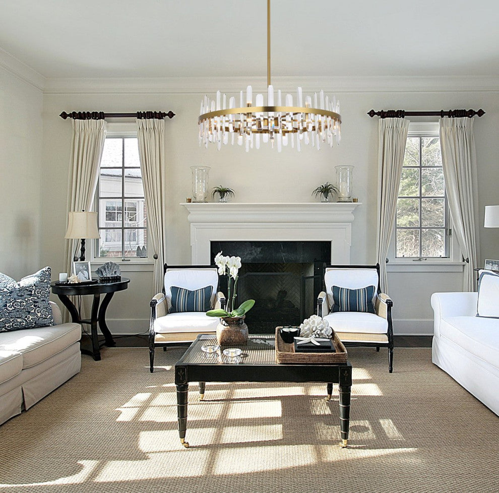 Modern Satin Gold 16-Light Chandelier