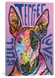"Bull Terrier Love" by Dean Russo, Canvas Print, 40"x26"