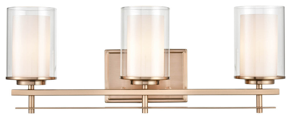 Huderson Collection 3-Light 23" Modern Gold Bathroom Vanity Light