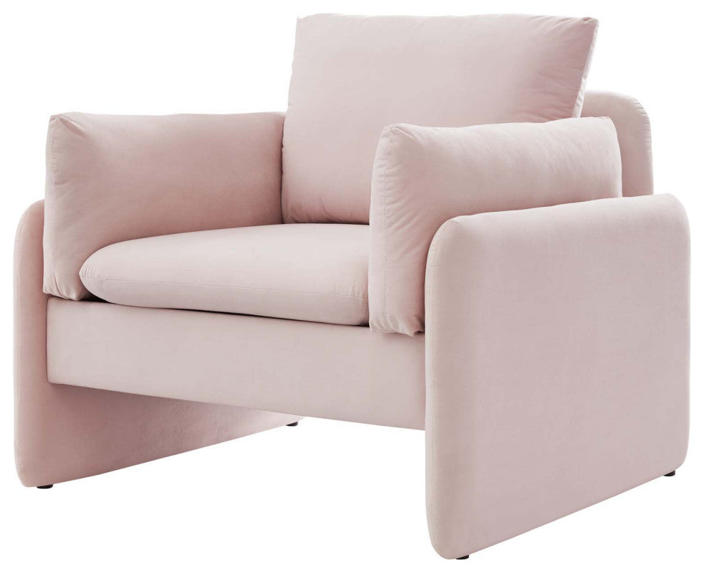 Armchair Accent Chair, Velvet, Pink, Modern, Living Lounge Hotel Hospitality