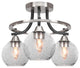 Paramount 3-Light Semi-Flush, Matte Black & Brushed Nickel, 5.75" Smoke Bubble