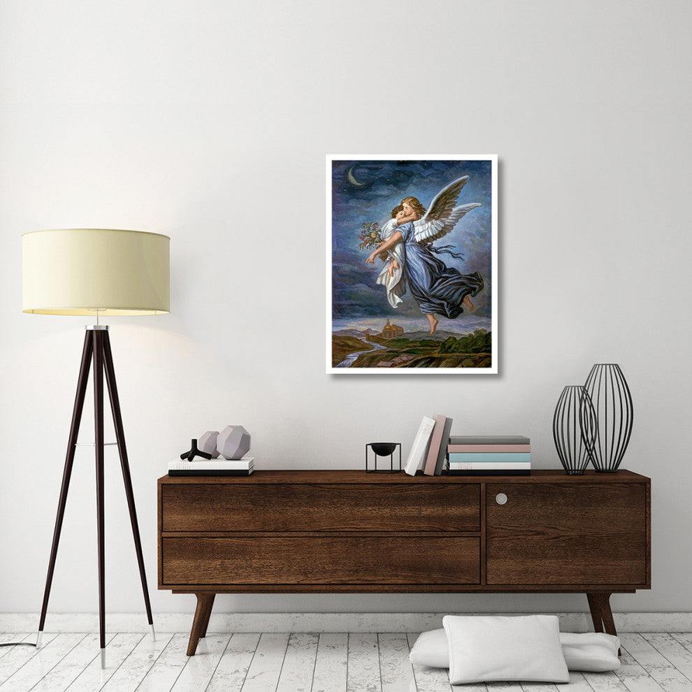 "The Guardian Angel" Digital Paper Print by Wilhelm von Kaulbach, 30"x38"