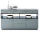 33" Grey High Gloss Glass Buffet
