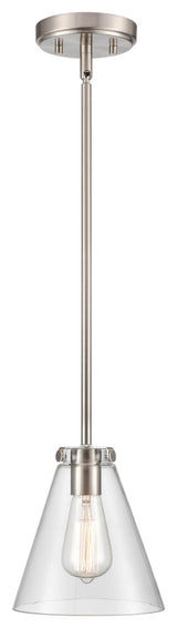 1 Light 7.75" Brushed Nickel Mini-Pendant
