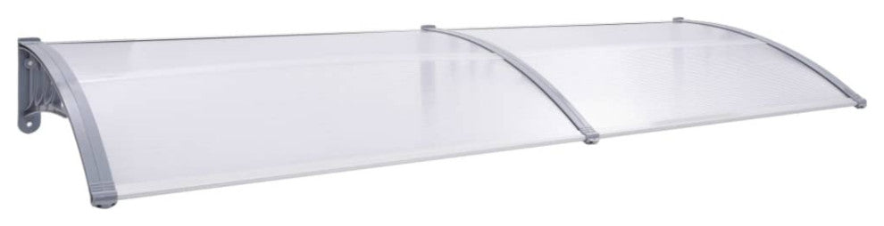 vidaXL Door Canopy Gray and Transparent 78.7"x31.5"PC