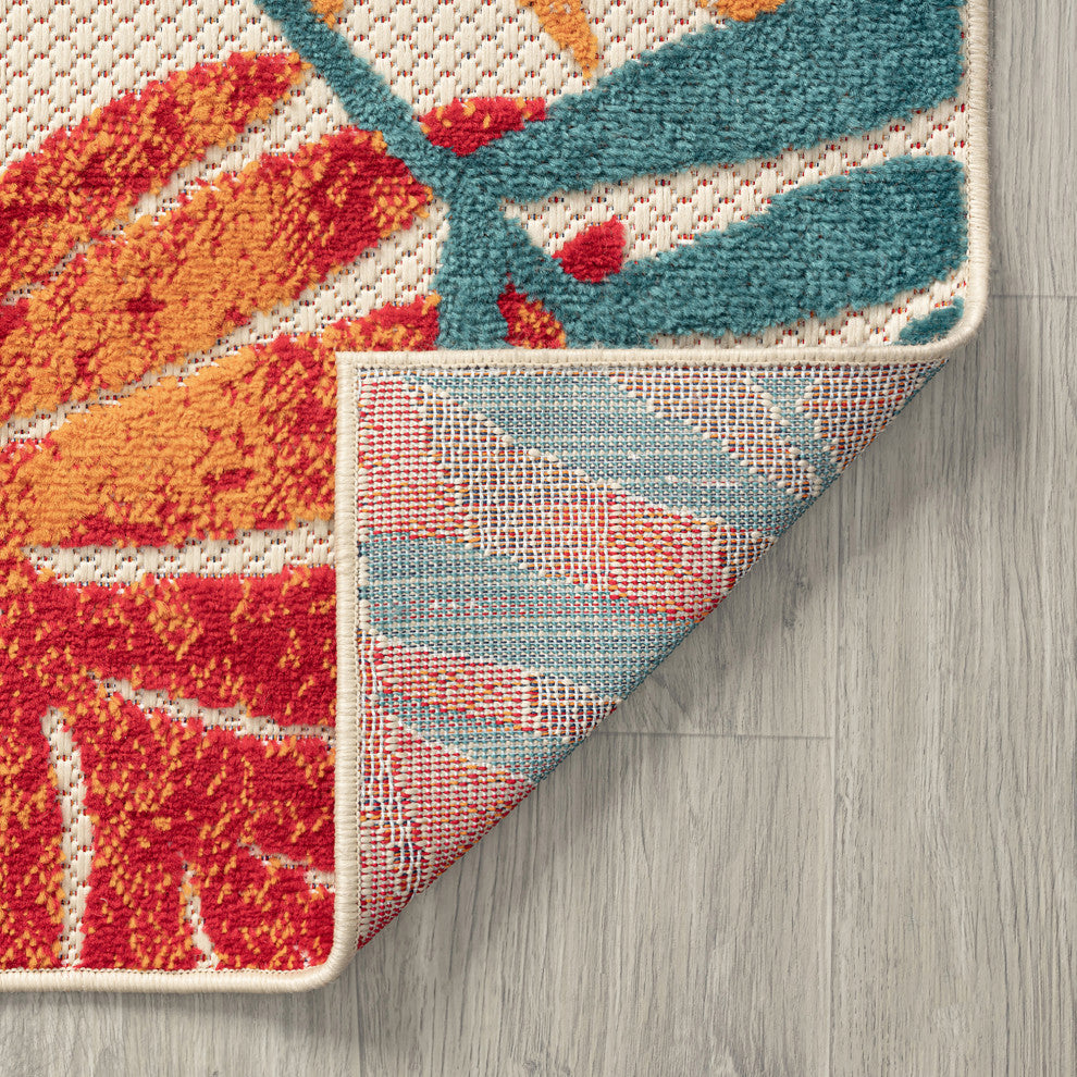 Oaks Modern Floral Area Rug, Multi-Color, 7'11" X 10'3"