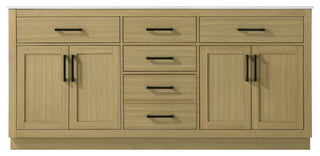 Home Living 72" Double Bathroom Vanity, Honey Brown