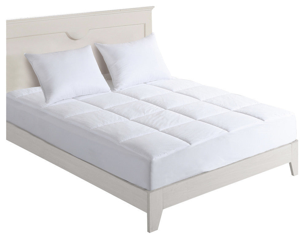 Lotus Home Luxury 400 Thread Count Cotton Water and Stain Resistant Mattress Pad