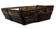 17" Antique Stained Willow Rectangle Tray With Sea Grass Rim