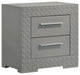 Ives 2-drawer Nightstand Bedside Table Grey High Gloss