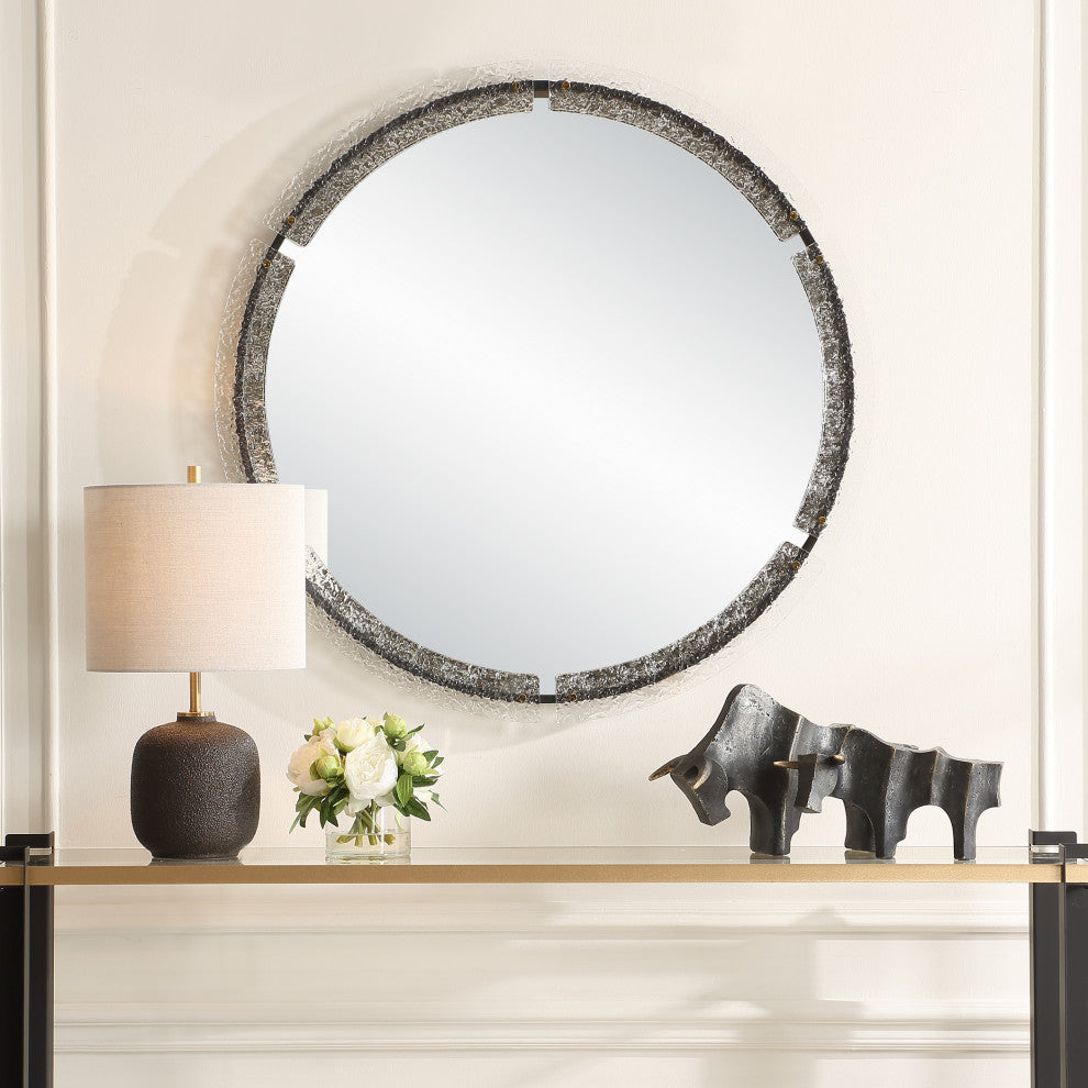 Uttermost Crystalline Round Mirror