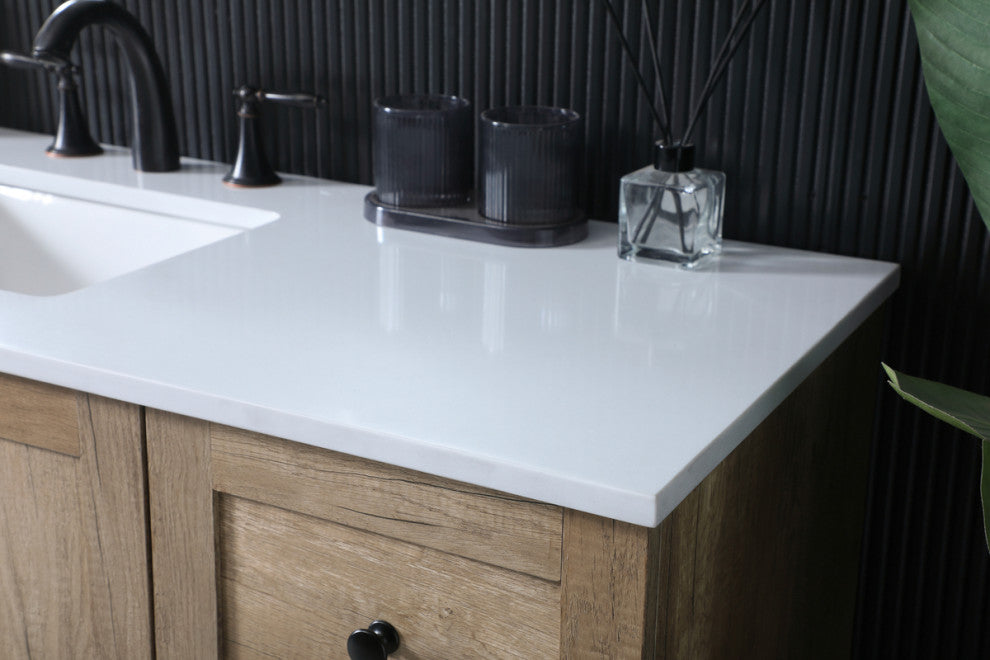 Home Living 54" SIngle Bathroom Vanity, Natural Oak