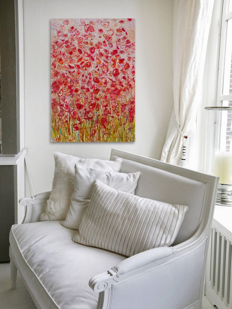 "Sea of Flowers" Painting Print on Wrapped Canvas, 30x45
