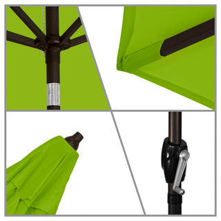 Astella 11' Round Table Patio Umbrella, Auto Crank Lift, Polyester, Lime Green